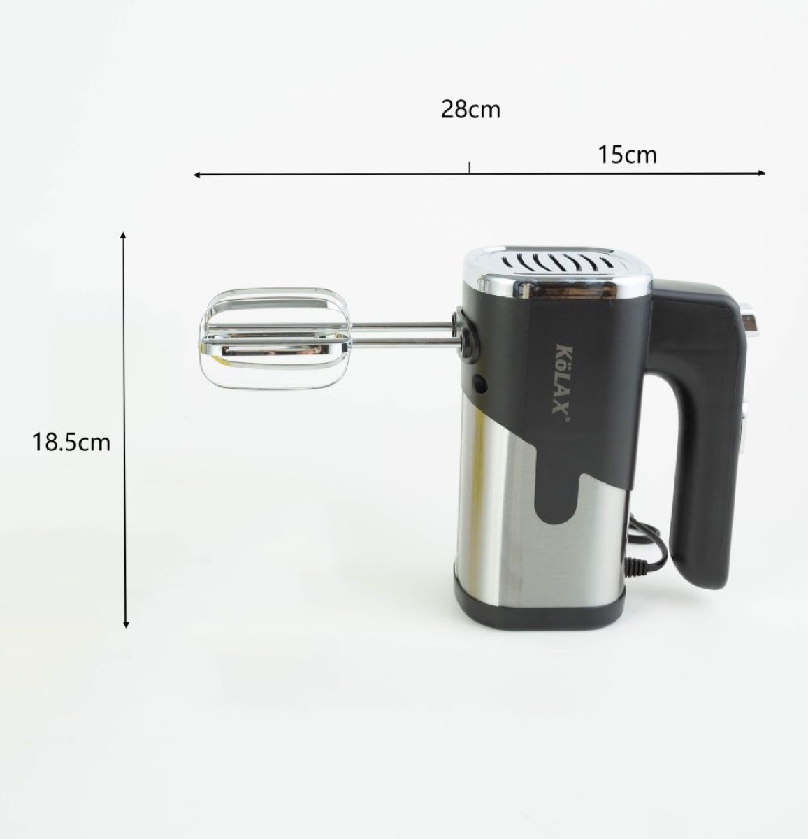 KöLAX Electric Hand Mixer 600W Handheld Mixer with Whisk Dough Hook and 5-Speed Turbo Kitchen Mixer Blender for Baking Cakes Eggs Cream Brownies, view 2