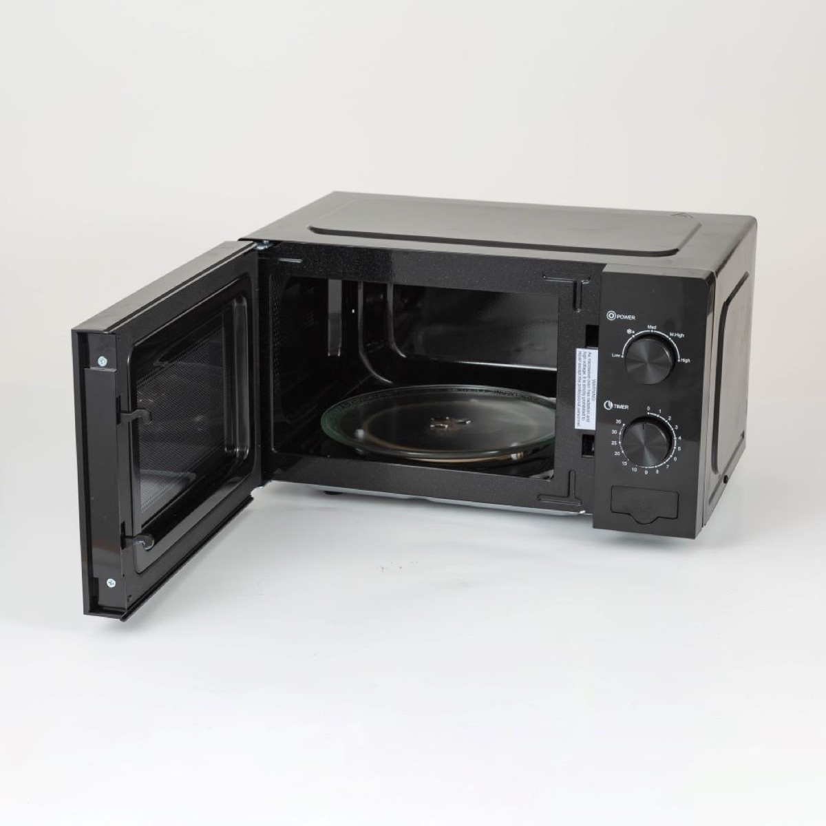 700W 20L Countertop Microwave oven with 35 Minute Timer and 5 Power Levels,Mechanical Dial Controls, Black, Sleek Mirrored Finish, view 3