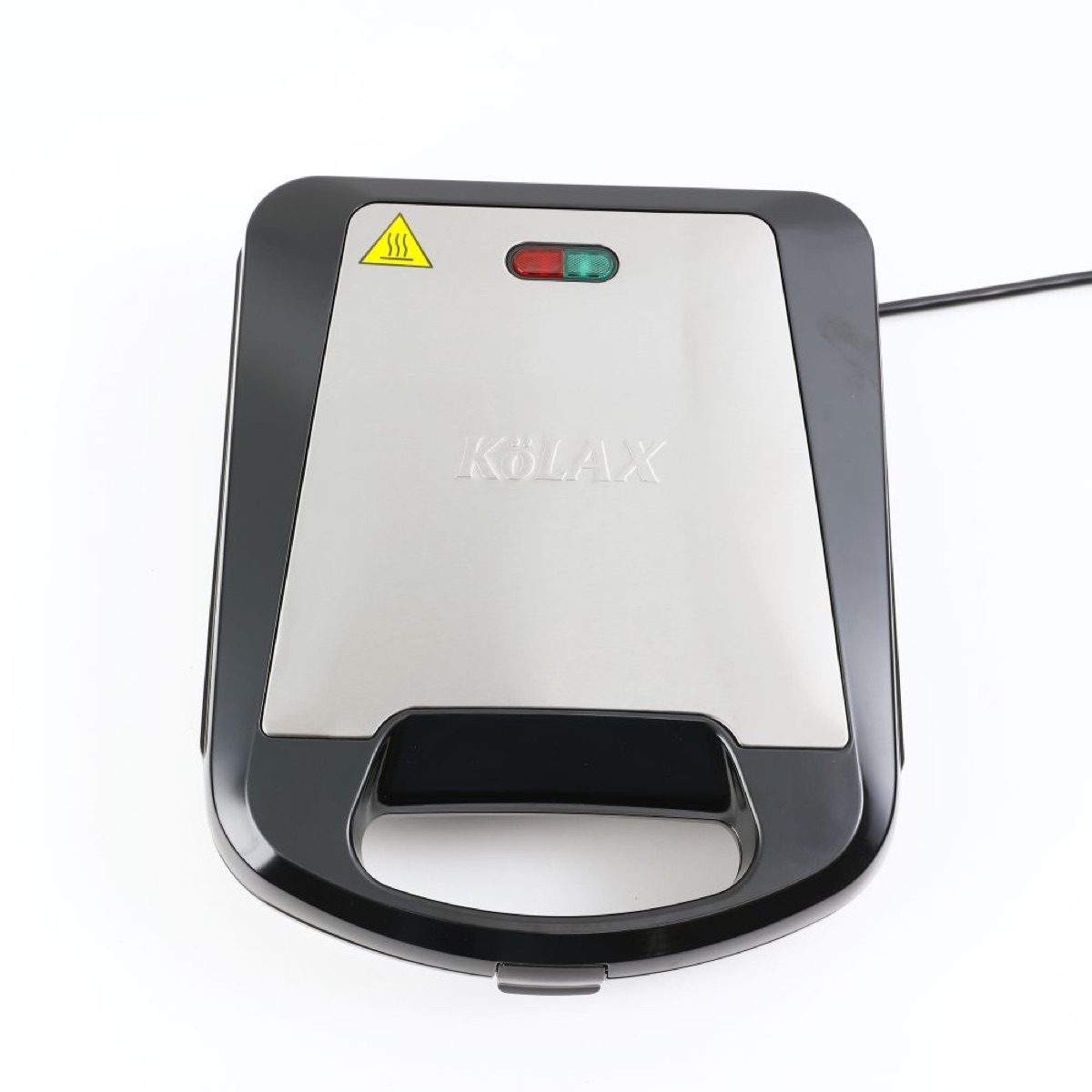 KöLAX Non-Stick Belgian Waffle Maker with Indicator Lights, Makes 4 Mini Waffles, Hashbrowns or Keto Chaffles at Once, Compact Design for Easy Storage, Black & Stainless Steel 1200W, view 2