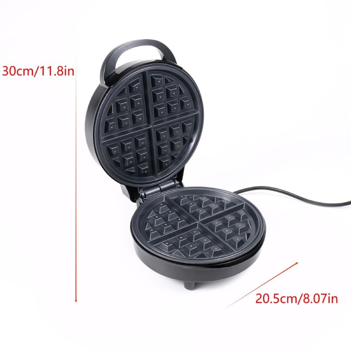 KöLAX Waffle Maker with indicator, 900w,Electric Waffle Machine, Non-Stick Grids, Round Waffle, view 2