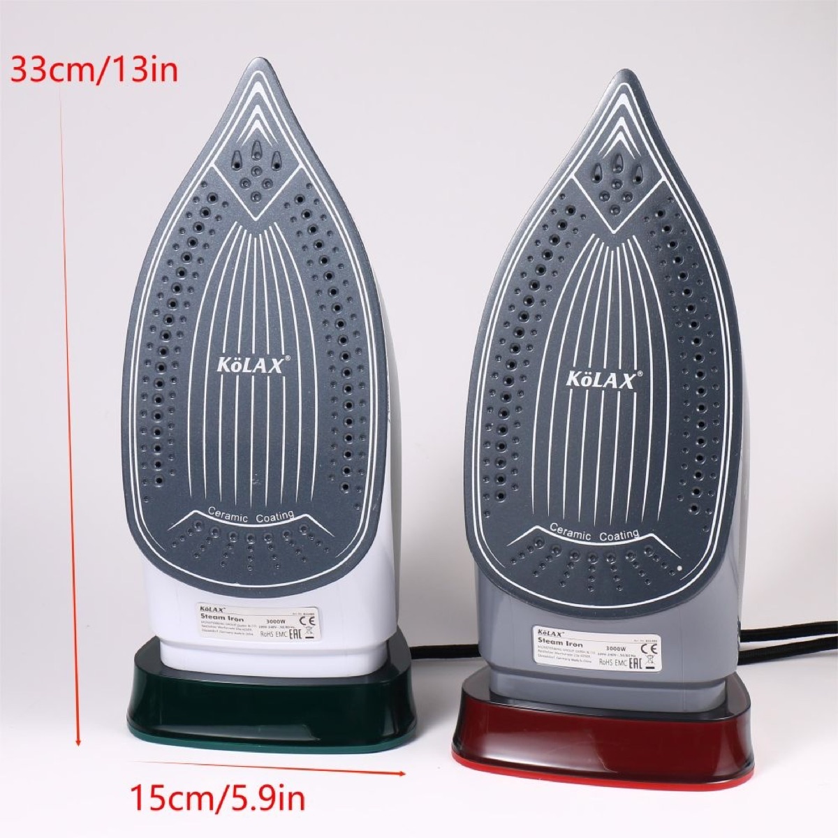 KöLAX Ceramic Soleplate Steam Iron for Clothes,Cotton,Wool, Silk,Linen, Nylon,3000 Watts Ironing, Garment Steamer, Powerful Steam, view 4