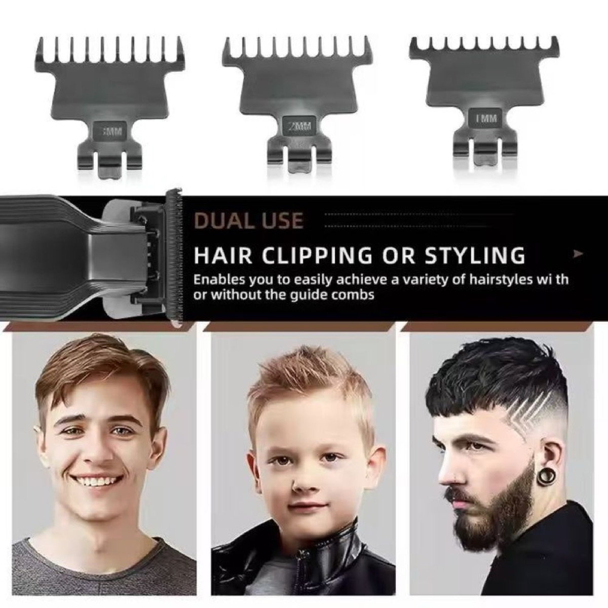 KöLAX Hair Trimmer for Men, Zero Gapped Cordless Hair Clippers Beard Trimmers with T Blade, Rechargeable Barber Clippers,Blue, view 4
