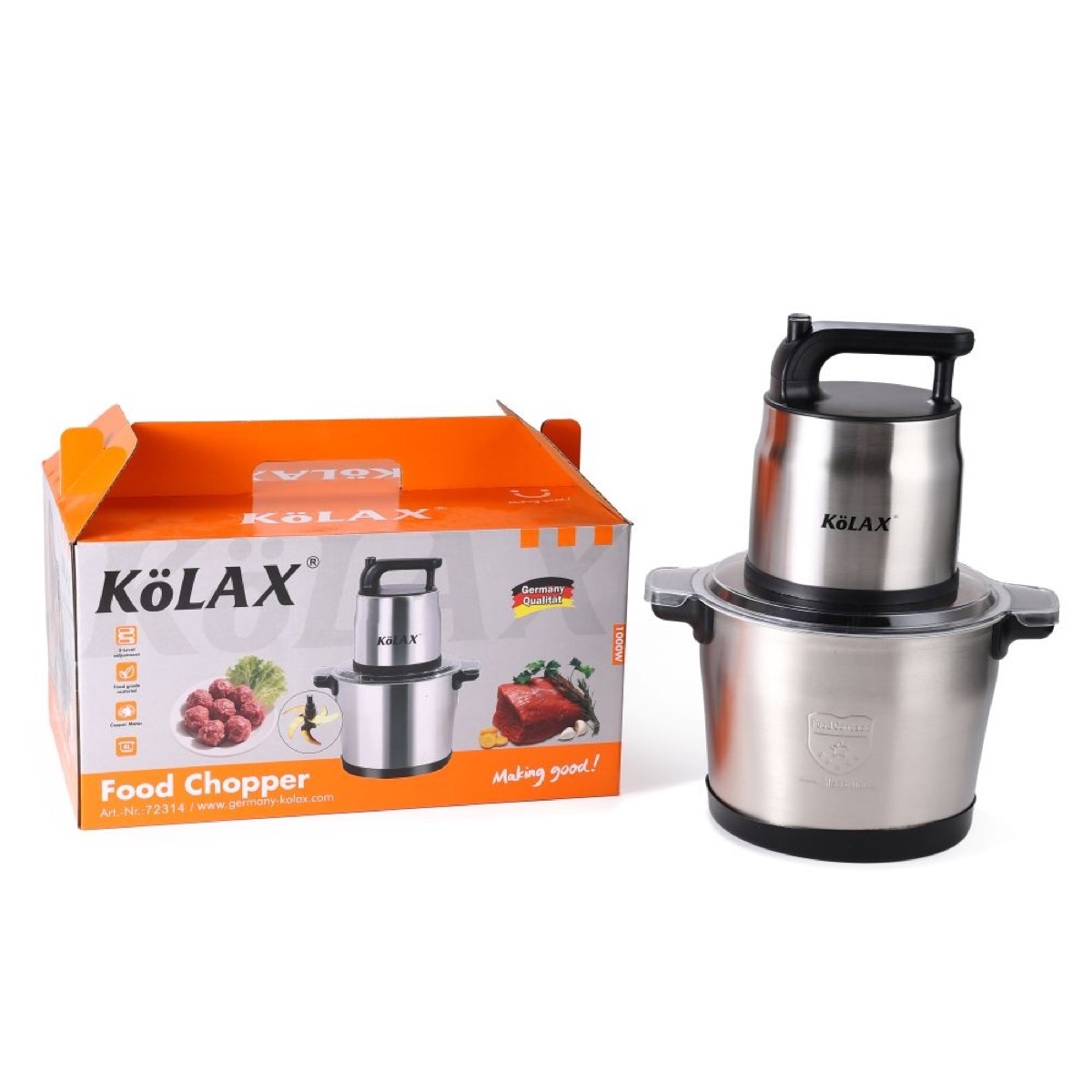 KöLAX Large Food Processor Meat Grinder - Electric Chopper for Ice,Yam,Vegetable&Food Blender,1000W Powerful Copper Motor