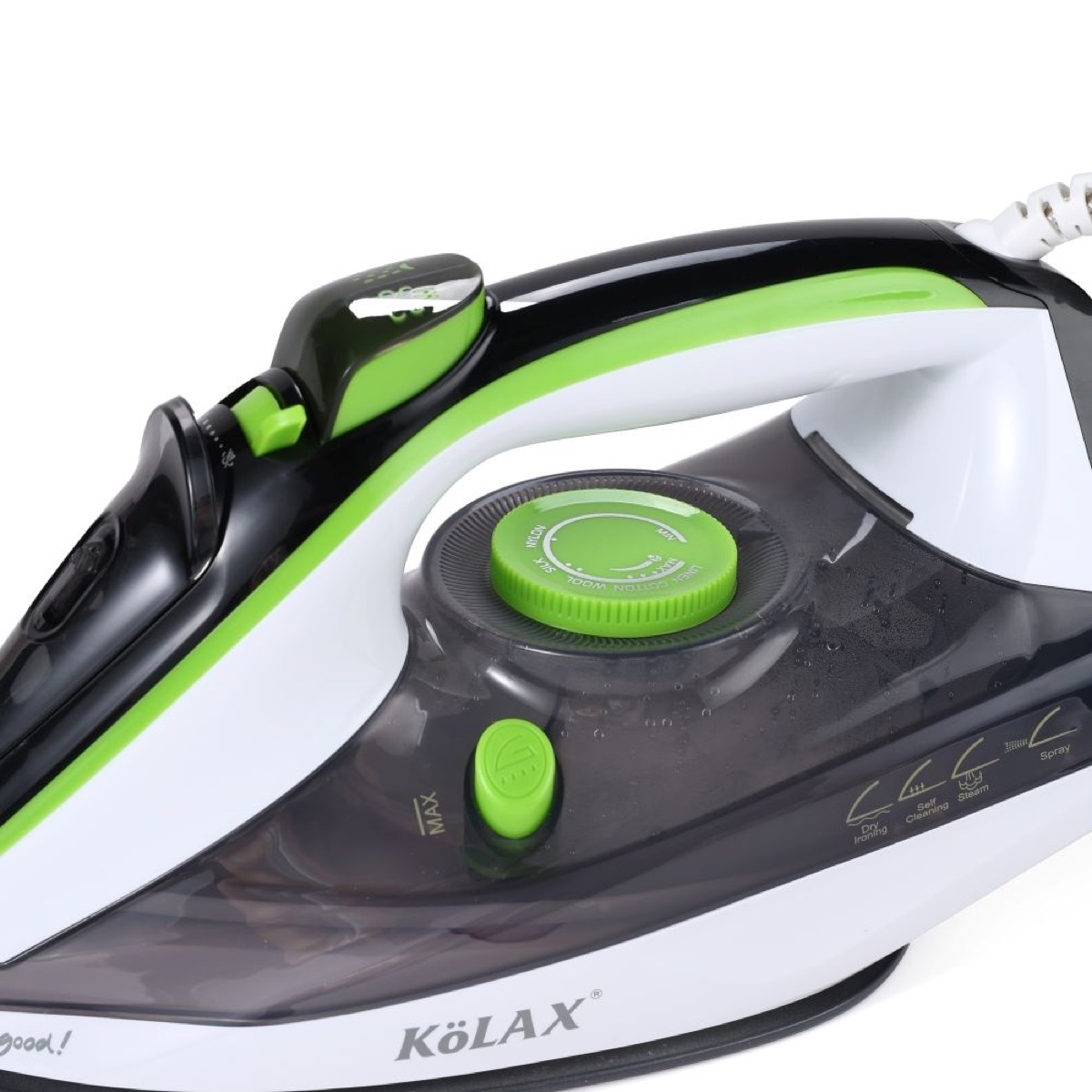 KöLAX Ceramic Soleplate Steam Iron for Clothes,Cotton,Wool, Silk,Linen, Nylon,2400 Watts Ironing, Garment Steamer, Powerful Steam, view 2