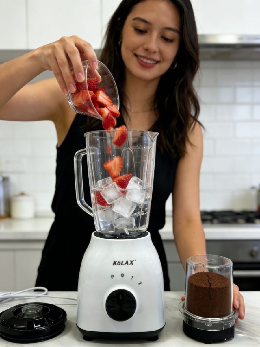 KöLAX Blender for Smoothies,Personal Blender and Grinder Combo for Kitchen with a 1.75L Smoothie Cups,Shakes,Juices and a 0.7L Coffee Cup for Coffee Beans, view 2