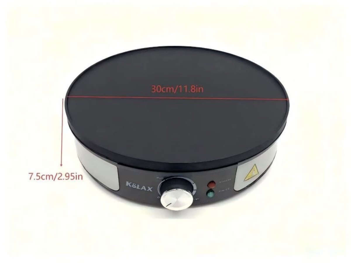 KöLAX 2 in 1 Crepemaker – Pancake Machine, Make 1 Large Crepe or 4 Mini Pancakes, Adjustable Temperature, 30cm Reversible Plate, 2000W, view 4