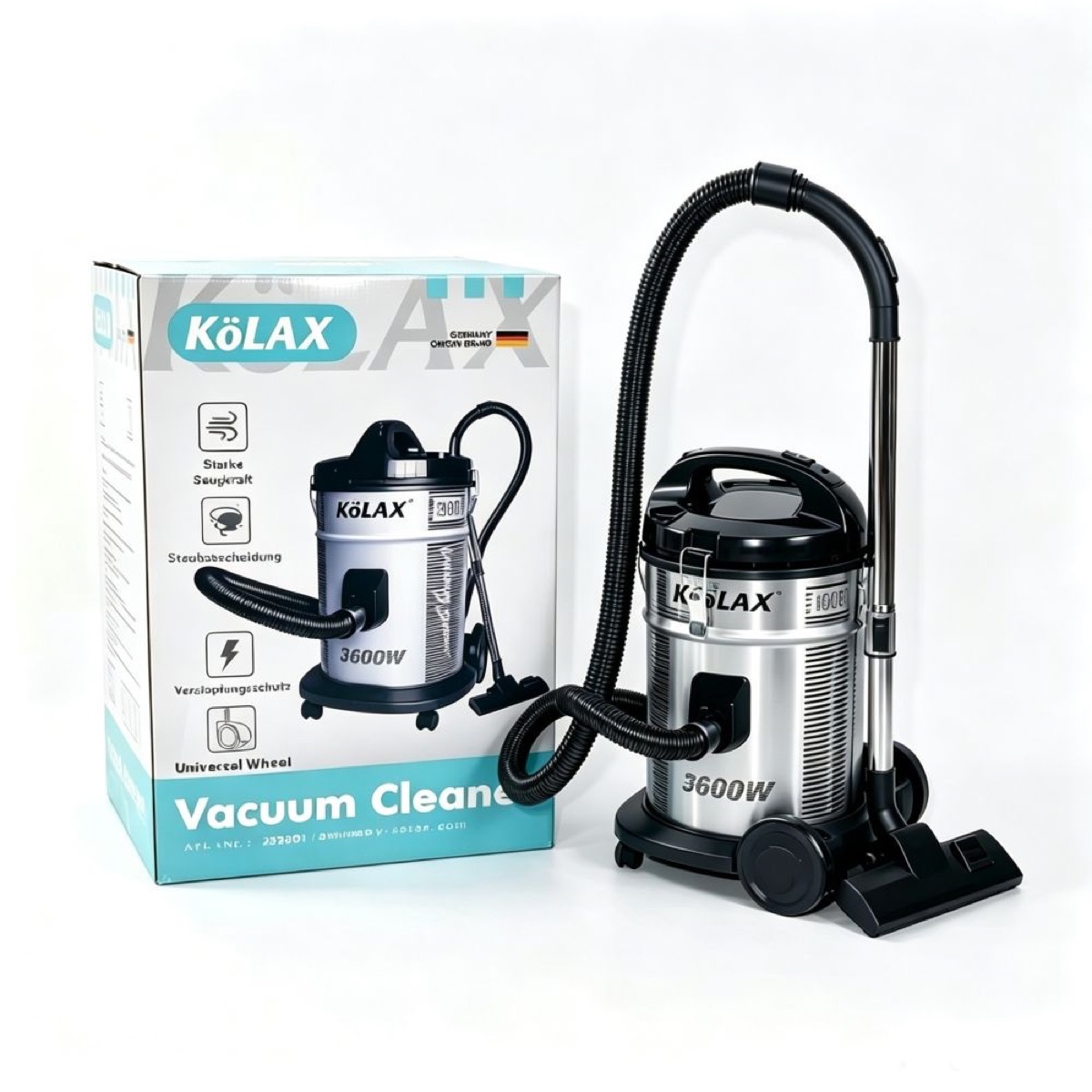 3-in-1 shop vacuum cleaner 3600w 26L with blower for home garage car workshop stainless steel tank with top handle portable vacuum cleaner, view 2