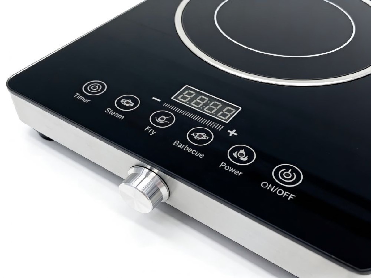 2200W+2200W Double Ceramic Electric Hot Plate Countertop Stove Double Burner Infrared Cooktop with 11 Power Levels 0-2H Timer Portable Handle LED Display for Kitchen Camping (Black), view 4