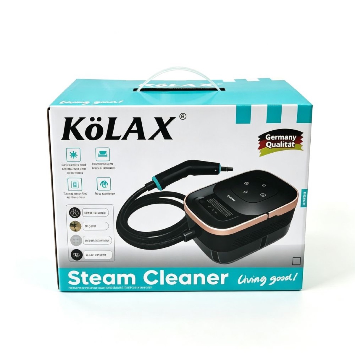 KöLAX Steam Cleaner, 6 Steam Levels, 1.2L & 11 Pieces Accessories, 1500W/4 Bar,High-Temperature Steam Cleaner for Home, Steamer for cleaning Car, Tile, Floor