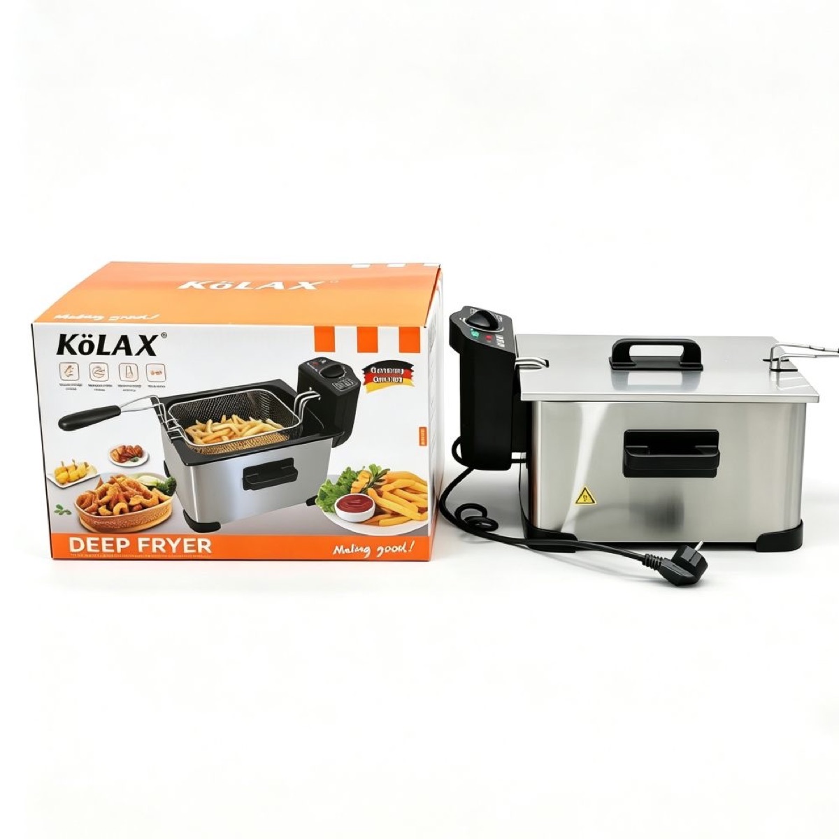 KöLAX 5 Liter Electric Deep Fryer with Adjustable Temperature, Stainless Steel