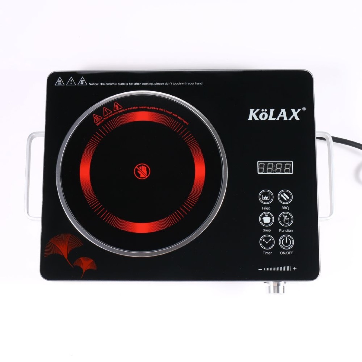 KöLAX 2200W Single Burner Electric Stove, Ceramic Glass, Adjustable Heating Power and Timer，Big Size, view 2