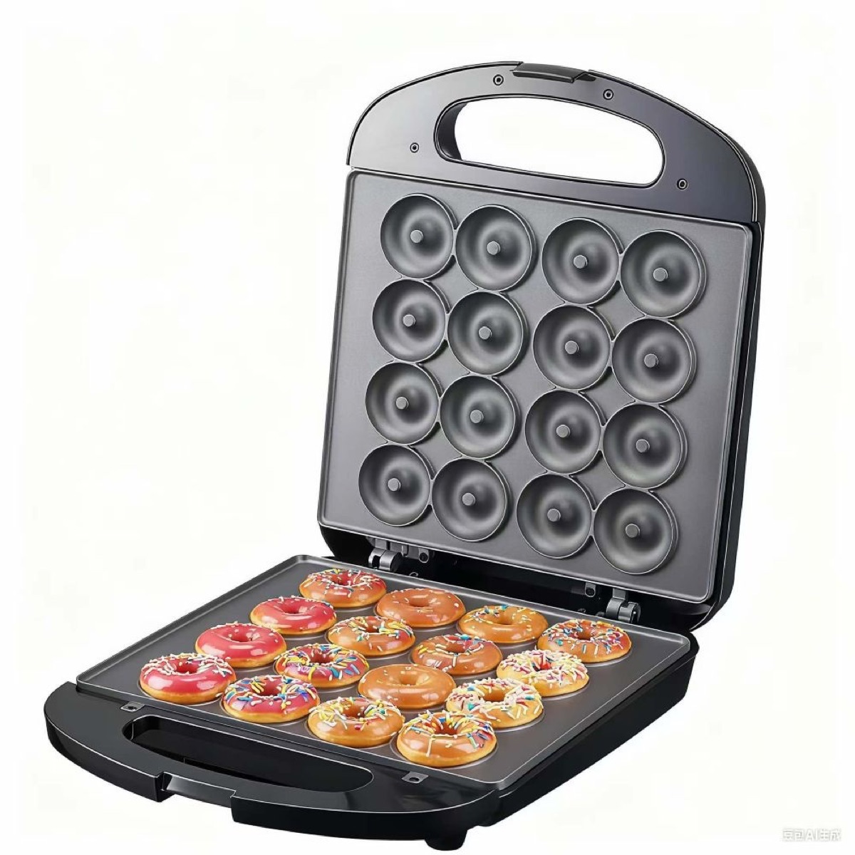 KöLAX Mini Donut Maker Machine for Home, Kid-Friendly 16-Hole Electric Doughnut with Non-Stick Surface, Ideal for Homemade Doughnuts, view 4