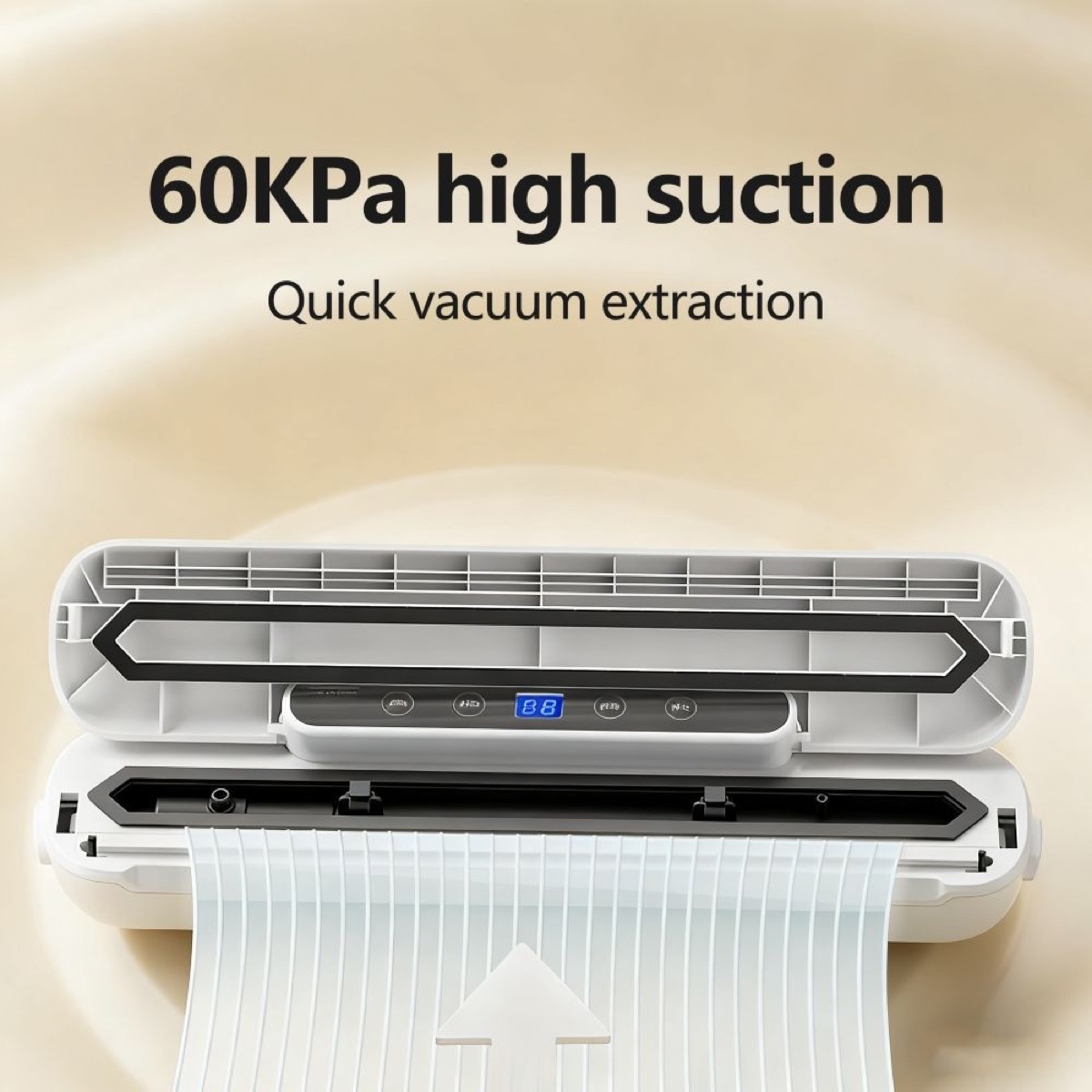 KöLAX Vacuum Sealer, Slim & Compact, Includes 10 Pre-Cut Bags (BPA-Free), for Long-Term Storage, view 2