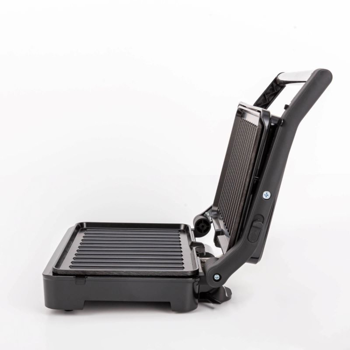 Panini Press with Locking Lid and Indicator Lights, Mini 2-slice Panini Press, Grilled Cheese Maker, Opens 180 Degrees for Any Size, Cool Touch Handle, view 4