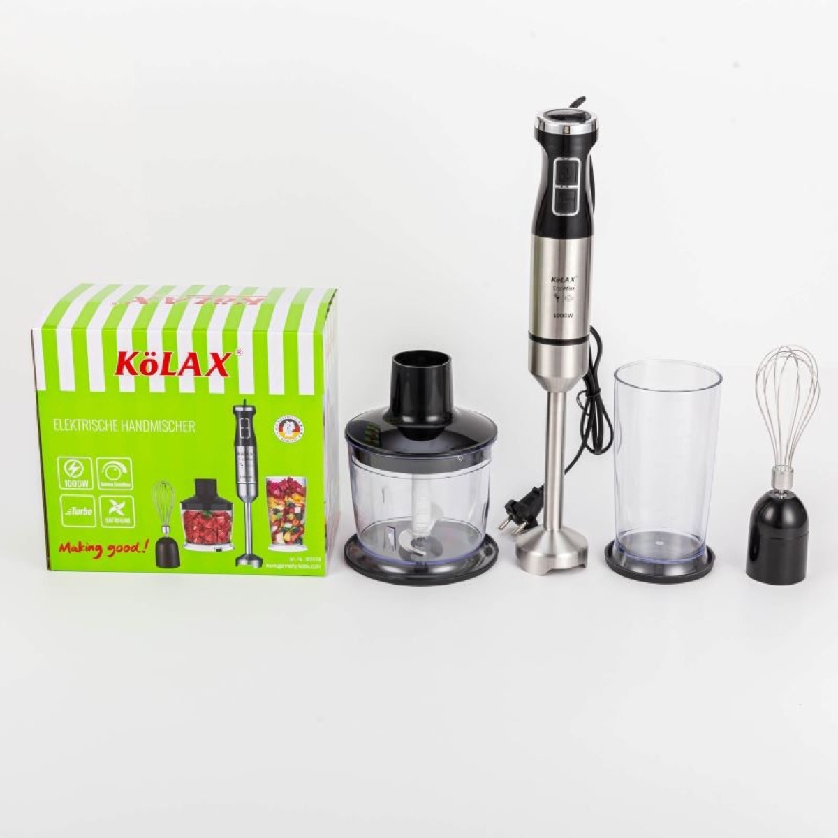 Electric portable 3 in 1 multi-purpose 1000w variable speed stick hand blender set for kitchen, view 4