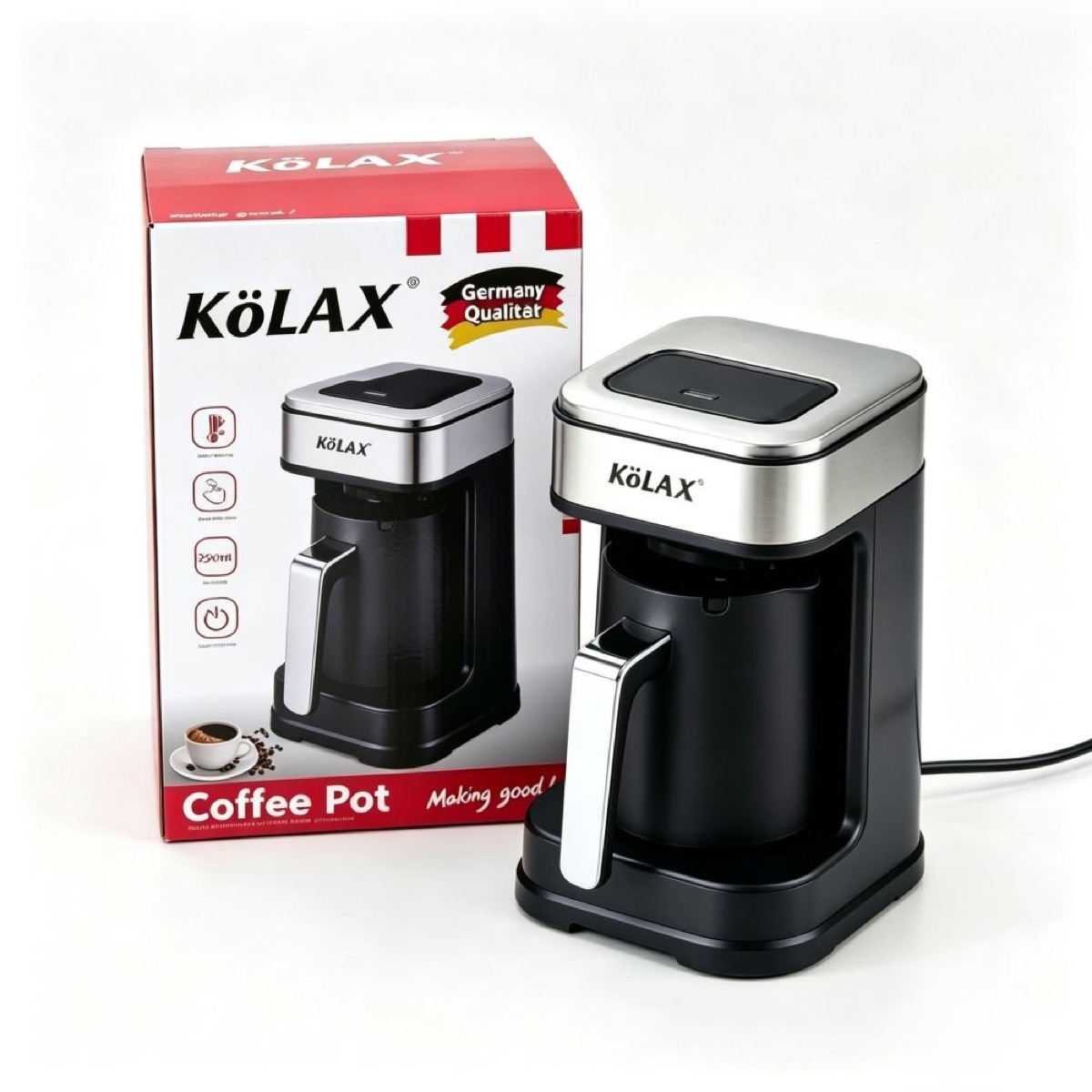 KöLAX Automatic Turkish/Greek Coffee Machine, 4 cups, Black 700W 250ML