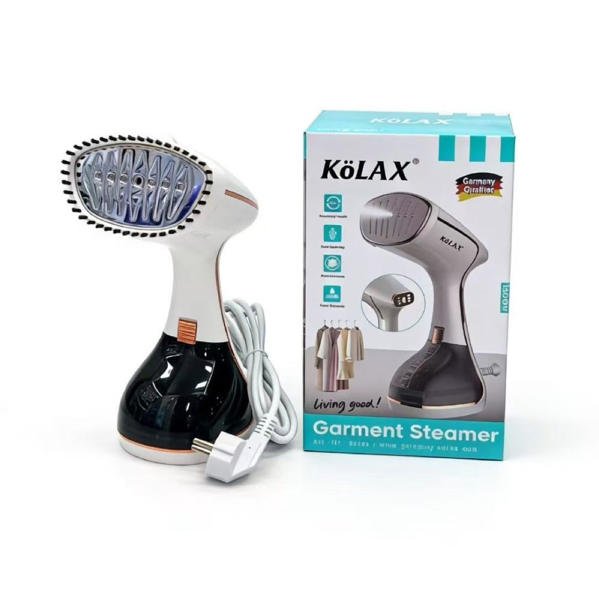 KöLAX Handheld Steamer for Clothes,1500W Clothes Steamer with 3 Steam and 320ml Water Tank, Portable Garment Steamer for Wrinkle Removal, view 2