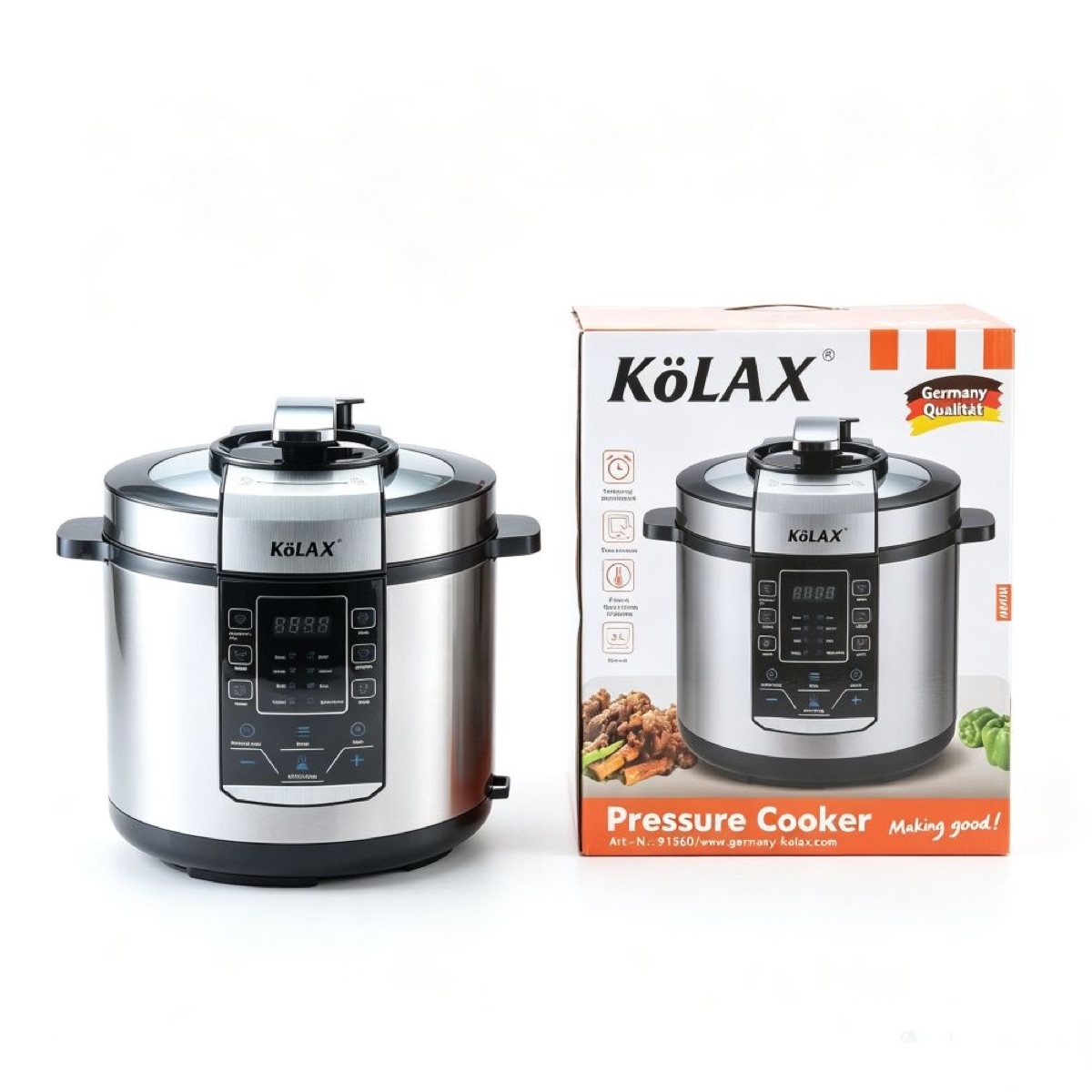 KöLAX' Rice Cooker, Slow Cooker, Steamer, Stewpot, Yoghurt All in One (13 Digital Cooking Programs) Multi Cooker (6L ) Large Capacity. 24 Hours Preset & Instant Keep Warm
