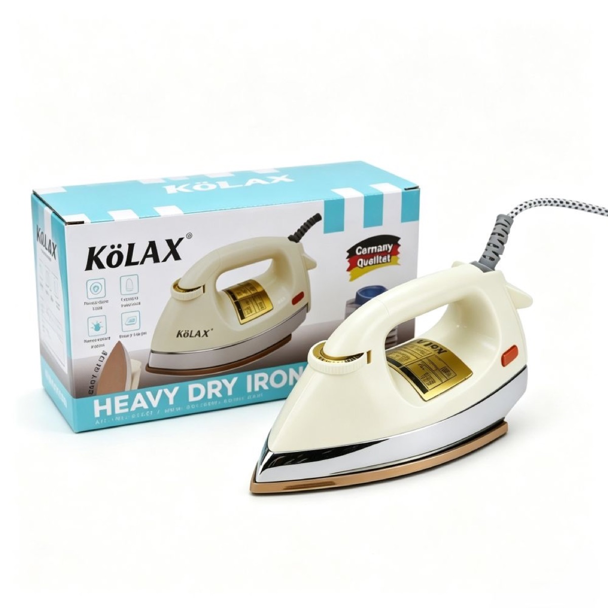 Lightweight Portable Dry Iron for Industry Household Usage Upgraded Mirror Ceramic Soleplate Without Steam 1200W