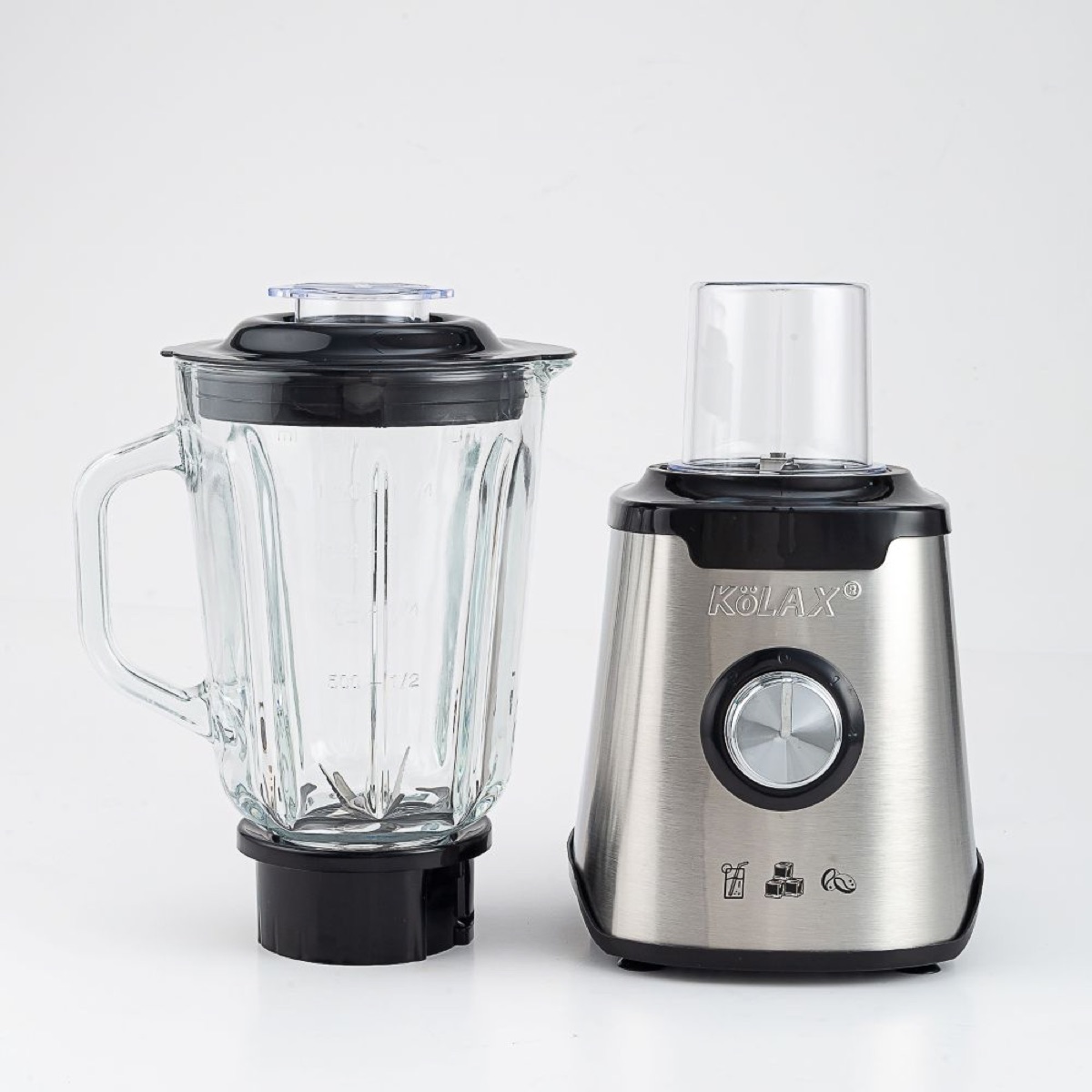 KöLAX Blenders and grinder 2in1 For Kitchen, 1200W Motor Blender with Stainless Countertop,1.5L Glass Jar, Ideal for Puree, Ice Crush, Shakes,bean,and Smoothies, view 2